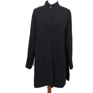 Eileen Fisher Women's Black Mandarin Collar